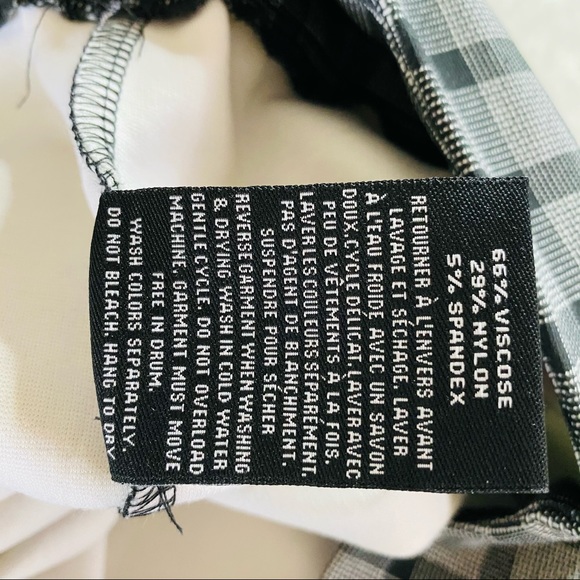 NEW Blossom Black & white checkered print Pull on skinny pants Plus Size 1X - Picture 6 of 10